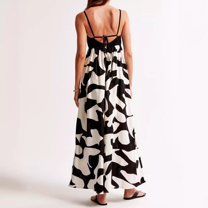 Damen Maxikleid mit schmalen Trägern und fließendem Schnitt Echo Archiv