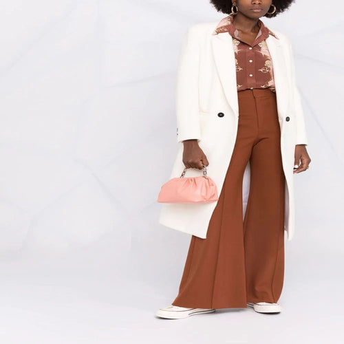 Damen Hochtaillierte fließende Palazzo‑Hose mit weitem Bein und elegantem Fall Echoarchiv