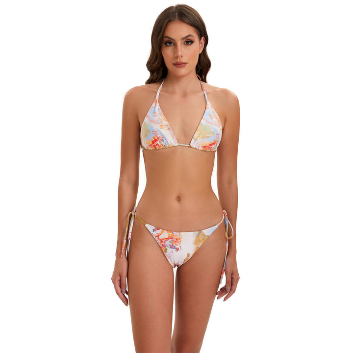 Damen Bikini-Set mit langärmeligem Crop-Top und floralem Design Echo Archiv