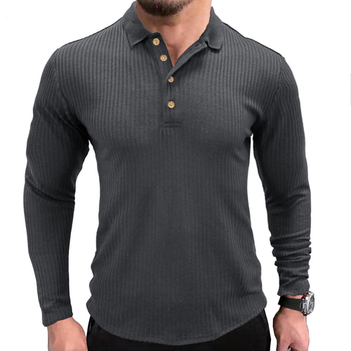 Herren Langarmshirt mit strukturiertem Design und modischem Henley-Ausschnitt Echoarchiv