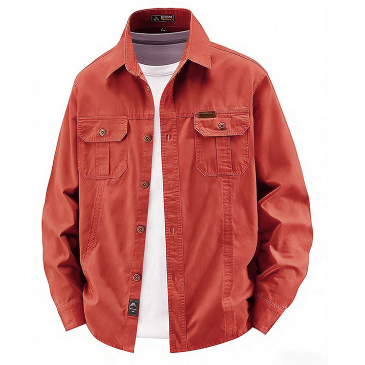 Herren  leichte Baumwolle Utility Overshirt mit Klappbrusttaschen Echo Archiv