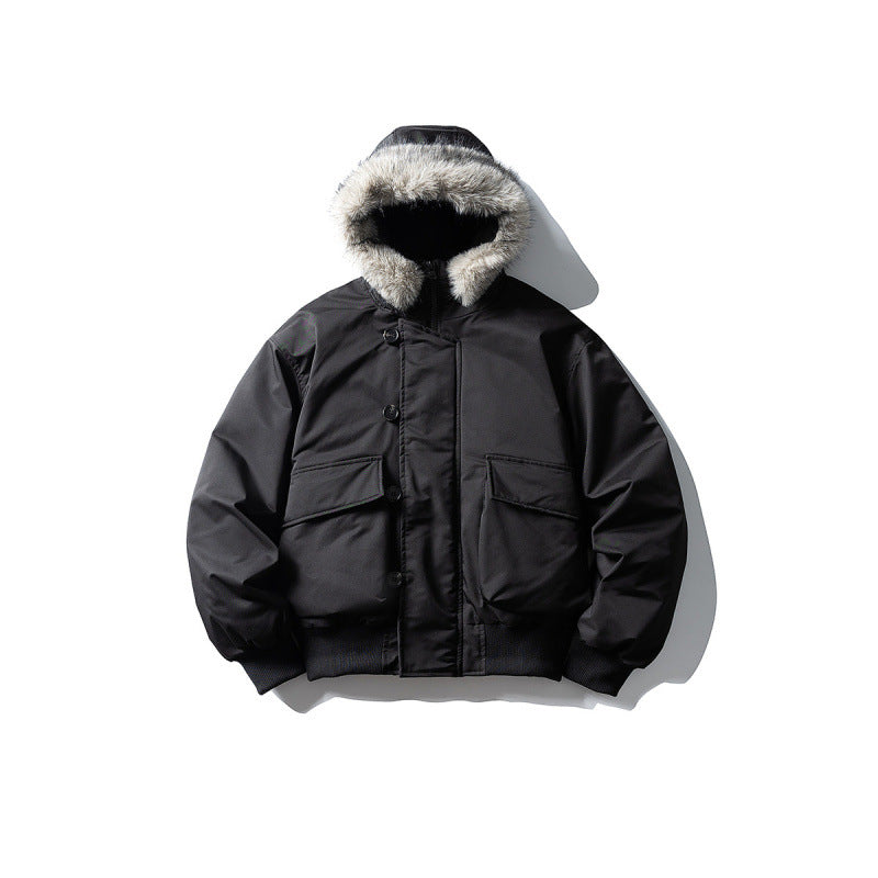 Herren Gefütterte Winterbomberjacke mit Kapuze und Kunstfellbesatz Echo Archiv