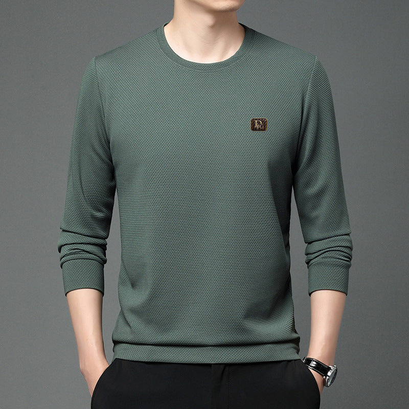 Herren hochwertiger Rundhals-Pullover mit strukturiertem Gewebe und modischem Design Echoarchiv