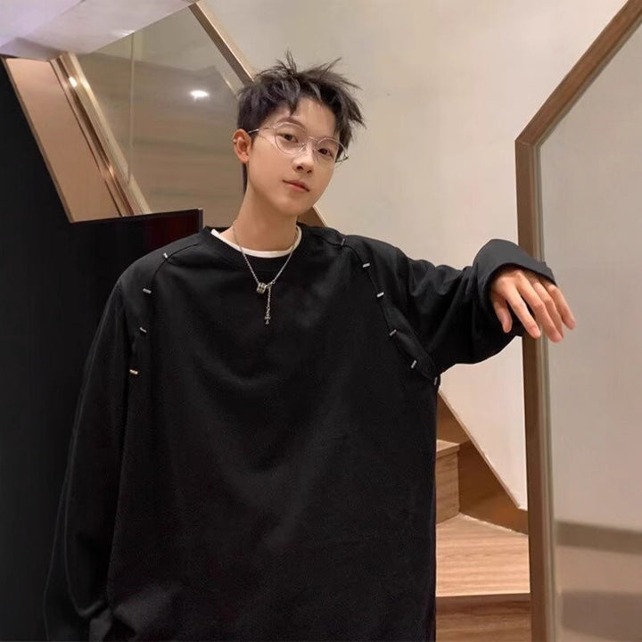 Herren Oversize-Sweatshirt mit Sicherheitsnadel-Details und Drop-Shoulder Echoarchiv