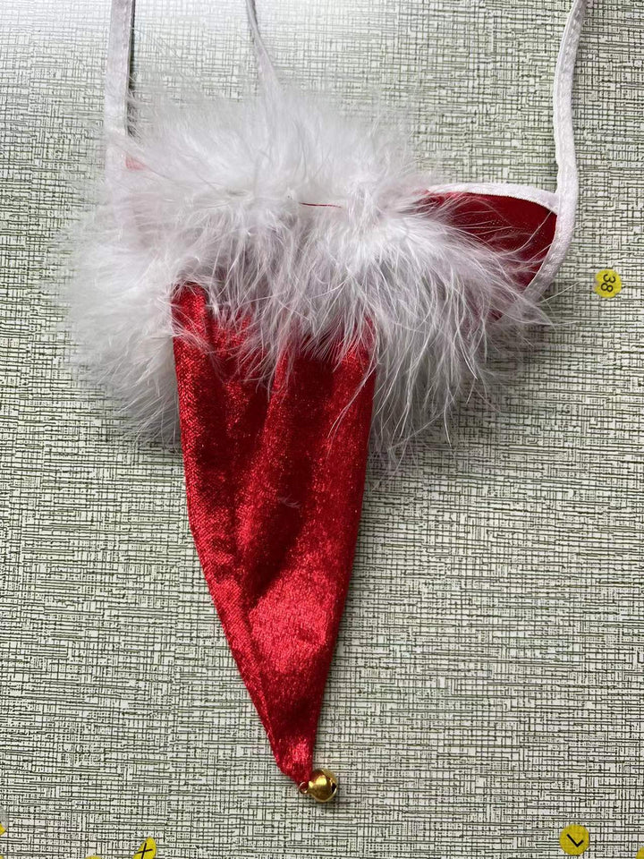 Männer Novelty Plüsch Rentier Tanga mit Geweih-Tasche