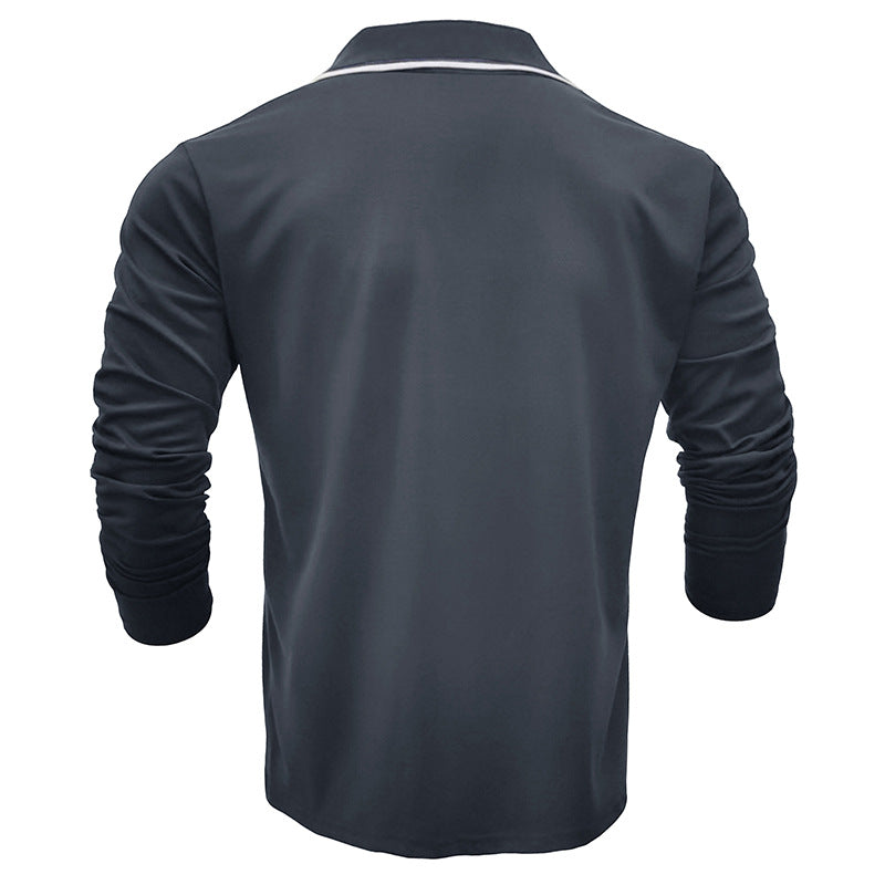 Herren Funktions-Langarmshirt mit modernem Kragen und atmungsaktiven Eigenschaften Echoarchiv