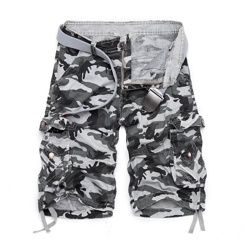 Herren Camo Cargo-Shorts mit mehreren Taschen und verstellbarem Bund Echoarchiv