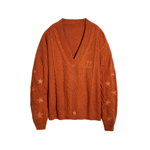Damen Strickcardigan mit Zopfstrick, Stern‑Stickerei und Glanzfäden Echo Archiv