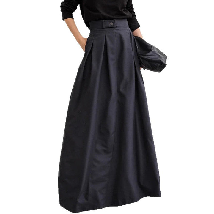 Damen Maxirock mit eleganter Faltenlegung und seitlichen Taschen Echoarchiv