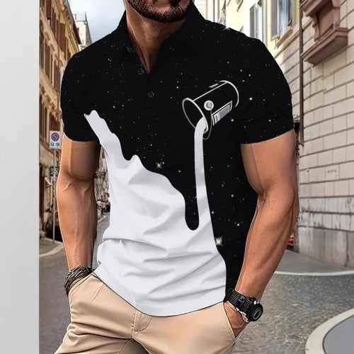 Herren Poloshirt mit künstlerischem und kreativem Grafikdesign Echoarchiv