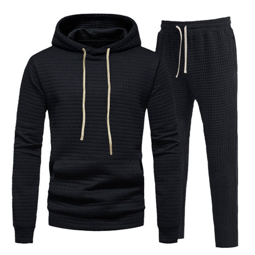 Herren Sportliches Hoodie-Set mit modischem Strukturdesign und elastischen Bündchen Echoarchiv