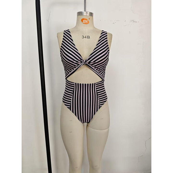 Damen Hochgeschnittener Badeanzug mit Wickeldetail Echo Archiv