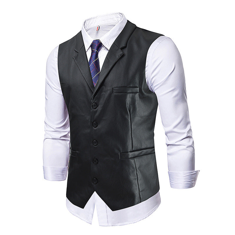 Herren elegante Kunstlederweste Echoarchiv