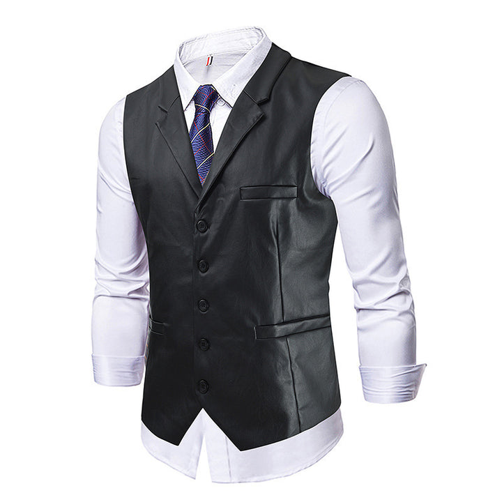 Herren elegante Kunstlederweste Echoarchiv