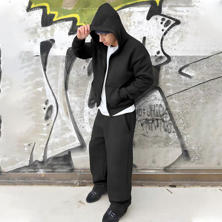 Herren Oversize Zip-Hoodie und Relaxed Sweatpants Set – Cavarno