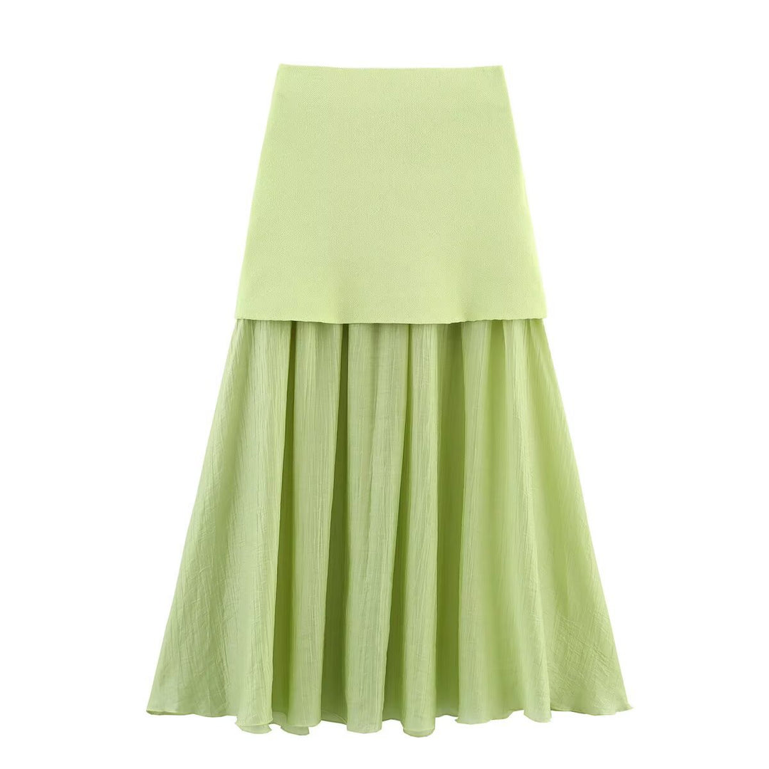 Damen Zweilagiger Chiffon-Maxirock mit glattem Hüftbesatz und A‑Linien‑Fall Echo Archiv