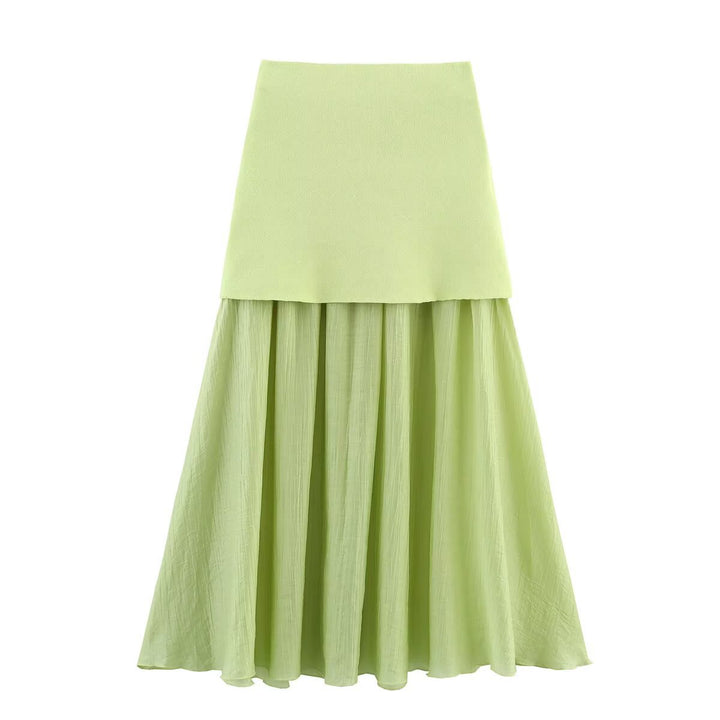 Damen Zweilagiger Chiffon-Maxirock mit glattem Hüftbesatz und A‑Linien‑Fall Echo Archiv