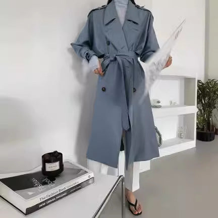Damen Modische Kunstleder-Trenchcoat Echoarchiv