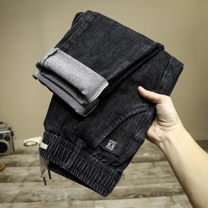 Herren Lässige Denim-Hose mit Kontrastbuchse Echoarchiv