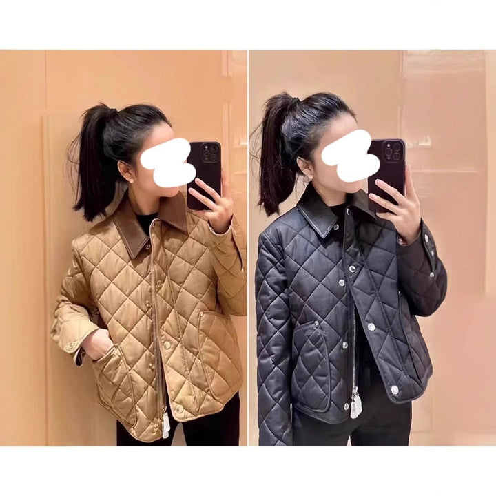 Damen Steppjacke mit hochwertigem Lederkragen Echoarchiv