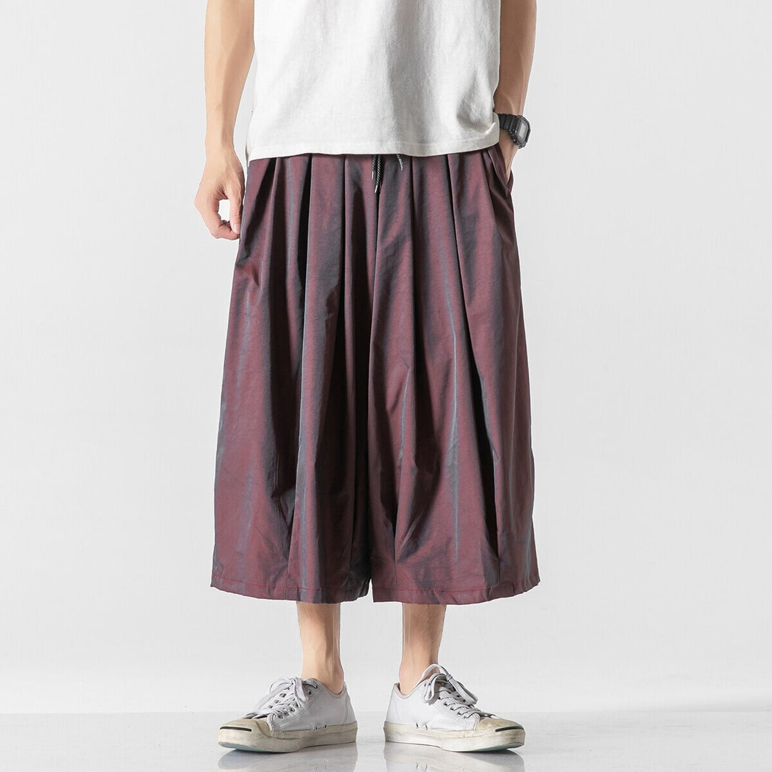 Herren Weit geschnittene Culotte-Loungehose mit tiefem Schritt und elastischem Tunnelzug Echo Archiv