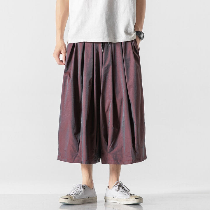 Herren Weit geschnittene Culotte-Loungehose mit tiefem Schritt und elastischem Tunnelzug Echo Archiv