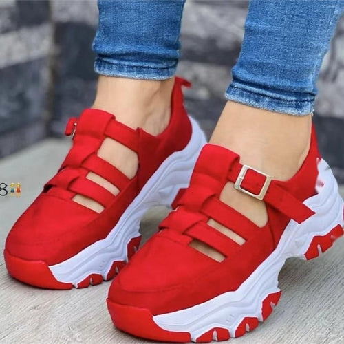 Damen  Plateau-Sneaker mit Riemchenverschluss und gepolsterter Komfortsohle Echo Archiv