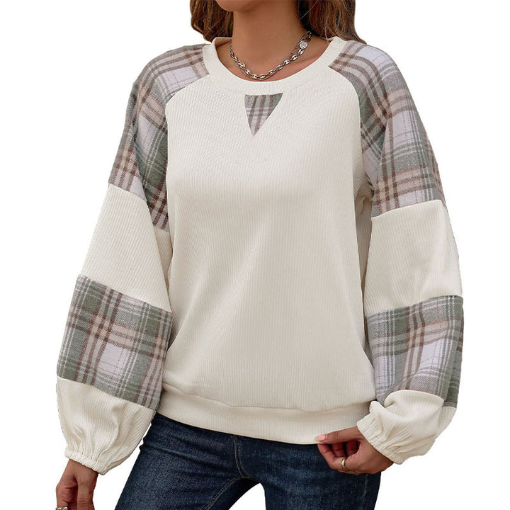 Damen Modischer Sweatshirt mit Karomuster Echo Archiv