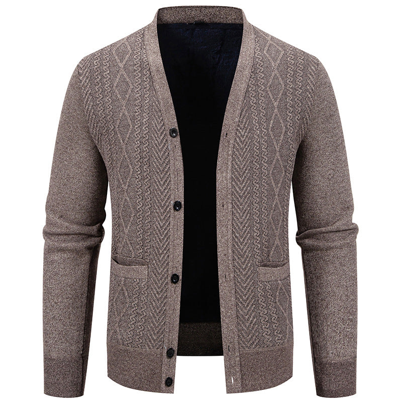 Herren Strickjacke mit strukturiertem Design und Knopfverschluss Echoarchiv