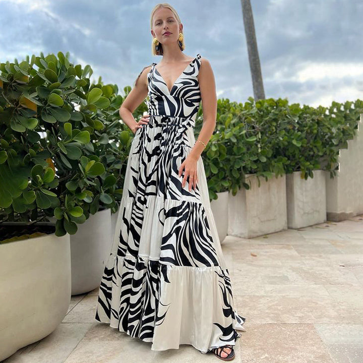 Damen Einteiler Badeanzug mit stilvollem Zebra-Design Echo Archiv