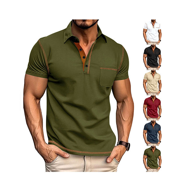 Herren poloshem mit kontrastierenden Details und praktischer Brusttasche Echoarchiv