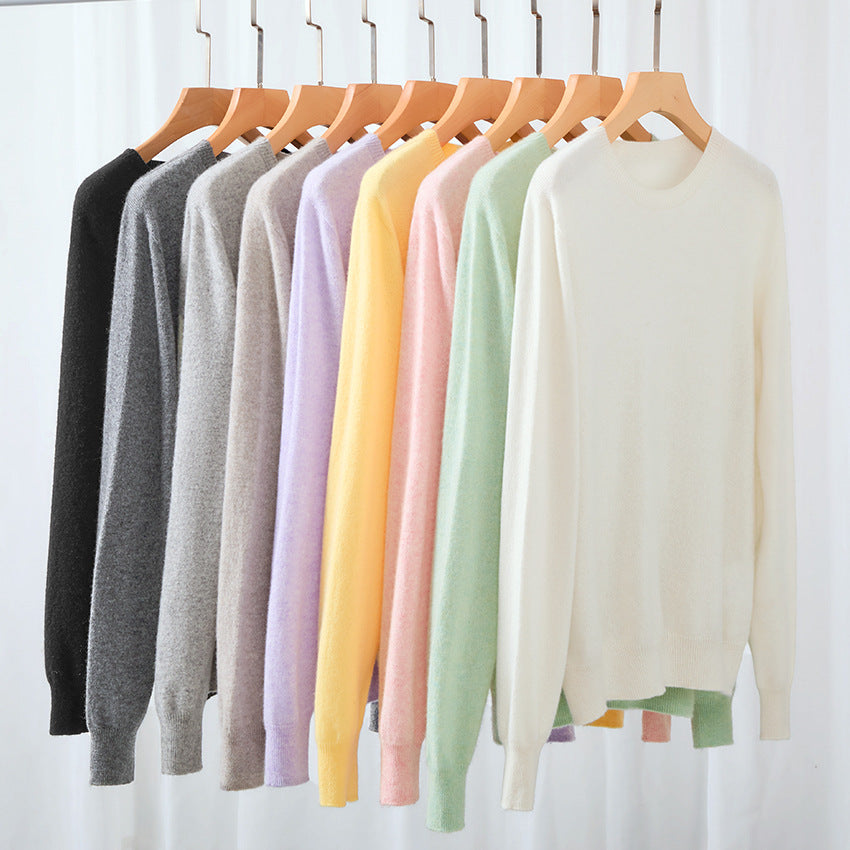 Damen Feiner Rundhals-Feinstrickpullover mit leichter Oversize-Passform Echoarchiv