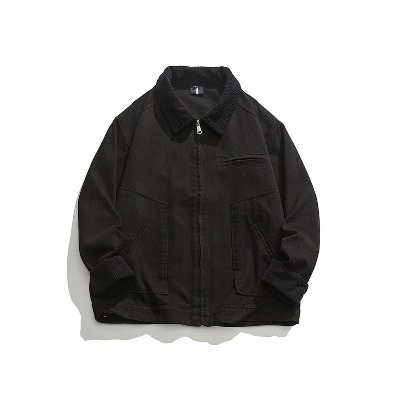 Unisex Boxy-Workwear-Jacke aus Canvas mit Cordkragen, Reißverschluss und aufgesetzten Pattentaschen Echo Archiv