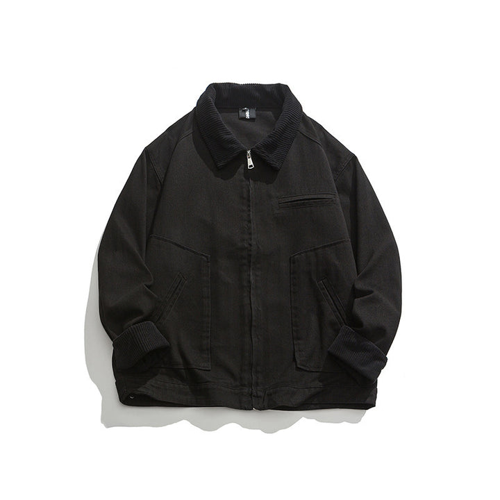 Unisex Boxy-Workwear-Jacke aus Canvas mit Cordkragen, Reißverschluss und aufgesetzten Pattentaschen Echo Archiv