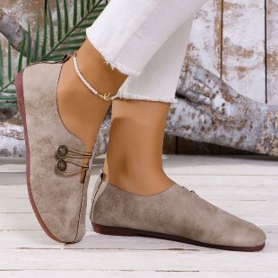 Damen nan elegante Komfort-Slipper im Mokassinstil mit elastischer Zierkordel und Knopfdetail Echo Archiv