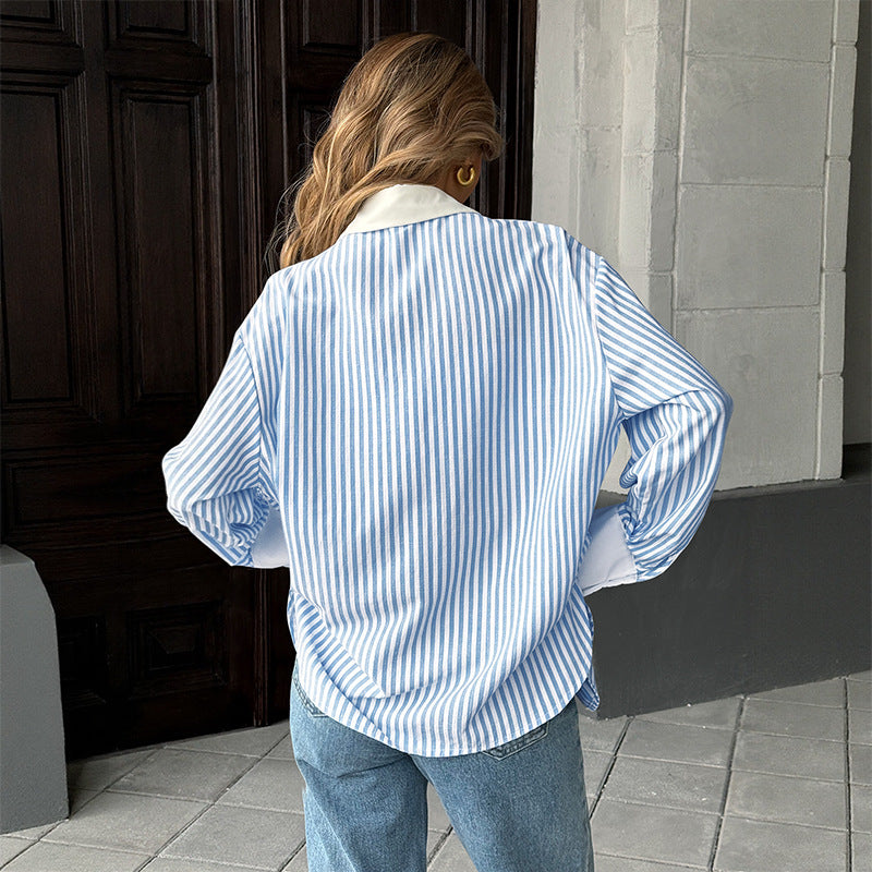 Damen Lässige Gestreifte Hemdbluse Echo Archiv