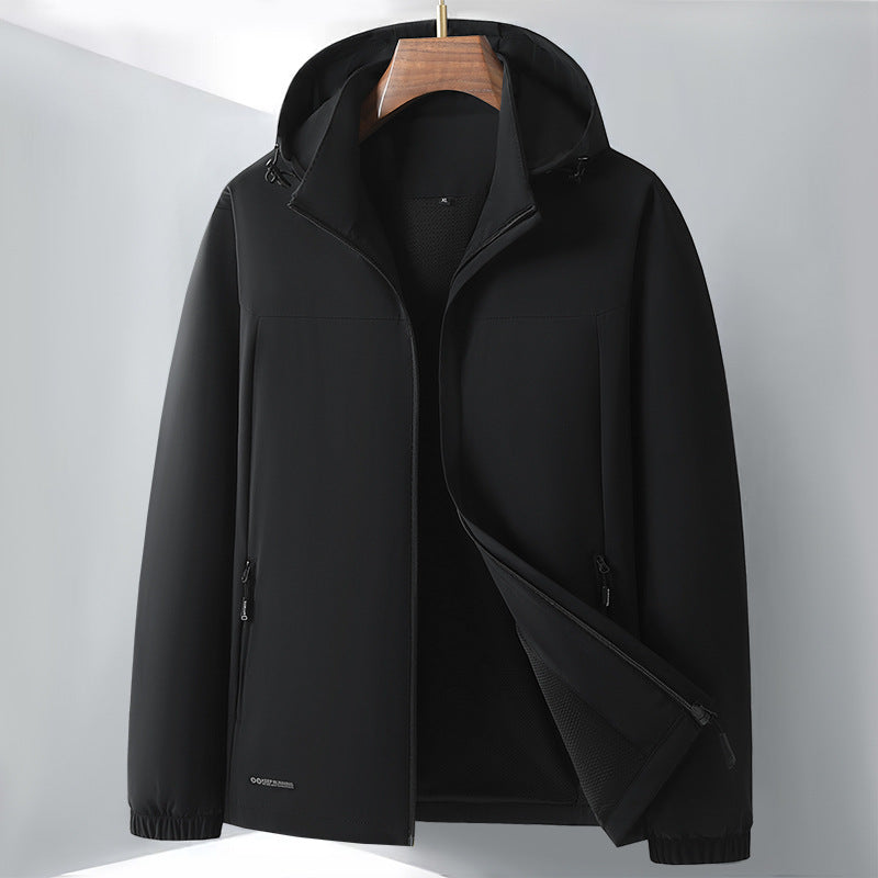 Herren Leichte Softshell-Hybridjacke mit Kapuze, atmungsaktivem Mesh-Futter und verdeckten Reißverschlusstaschen Echo Archiv