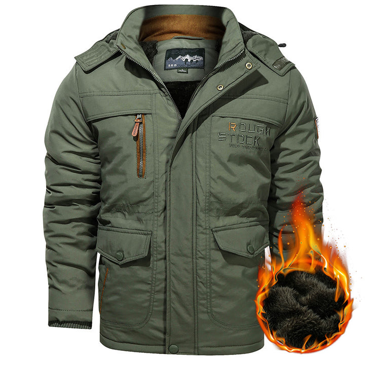 Herren nan isolierte Kapuzenparka mit Sherpa-Innenfutter, winddichter Front und Multifunktions-Taschen Echo Archiv