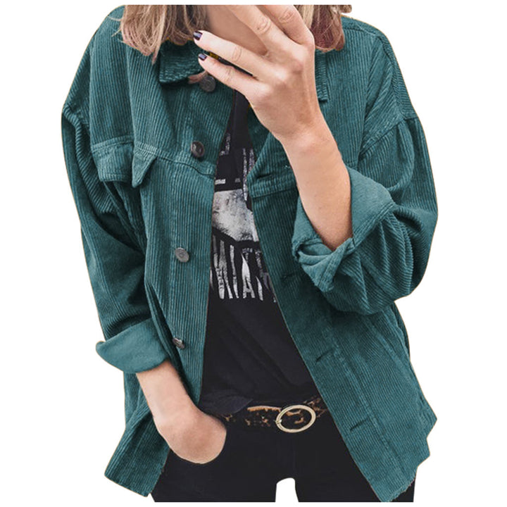 Damen nan Oversize Cordjacke mit aufgesetzten Taschen und klassischer Knopfleiste Echo Archiv