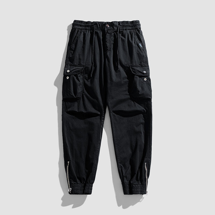 Herren Cargohose im Joggerstil mit elastischem Komfortbund, Multifunktionalen Klapp‑Utility‑Taschen und Knöchelreißverschluss Echo Archiv