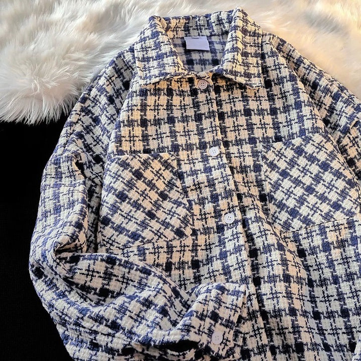Herren Karierte Überhemdjacke mit zwei aufgesetzten Taschen und modernem Schnitt Echoarchiv