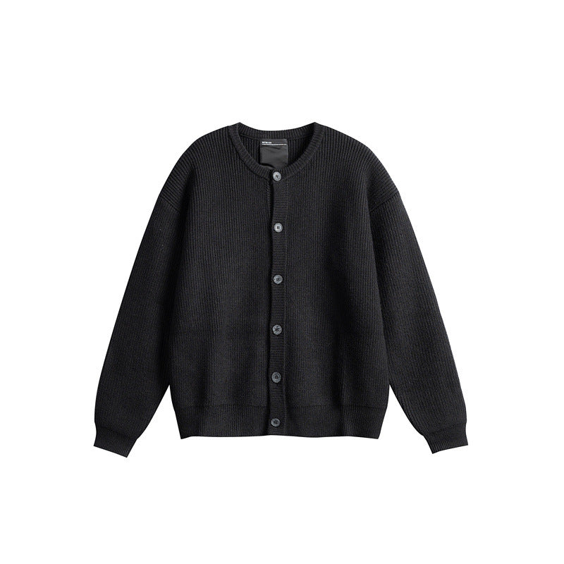 Damen Oversize-Rippenstrick-Cardigan mit Rundhals und durchgehender Knopfleiste Echoarchiv