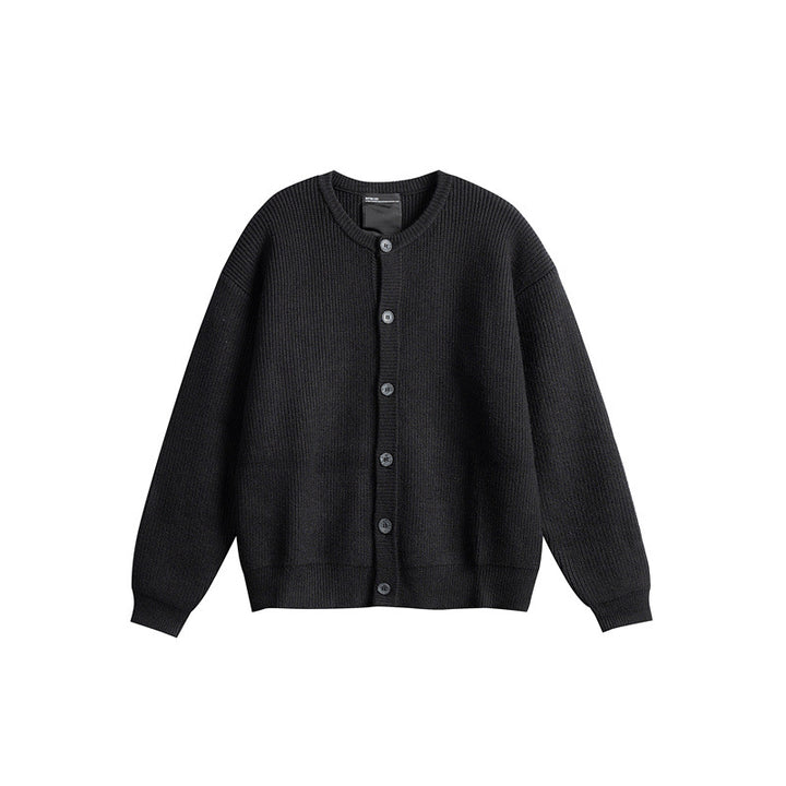 Damen Oversize-Rippenstrick-Cardigan mit Rundhals und durchgehender Knopfleiste Echoarchiv