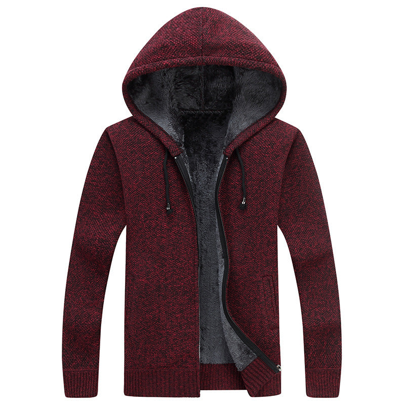 Herren bequeme Fleece-Jacke mit Kapuze und weichem Innenfutter Echoarchiv