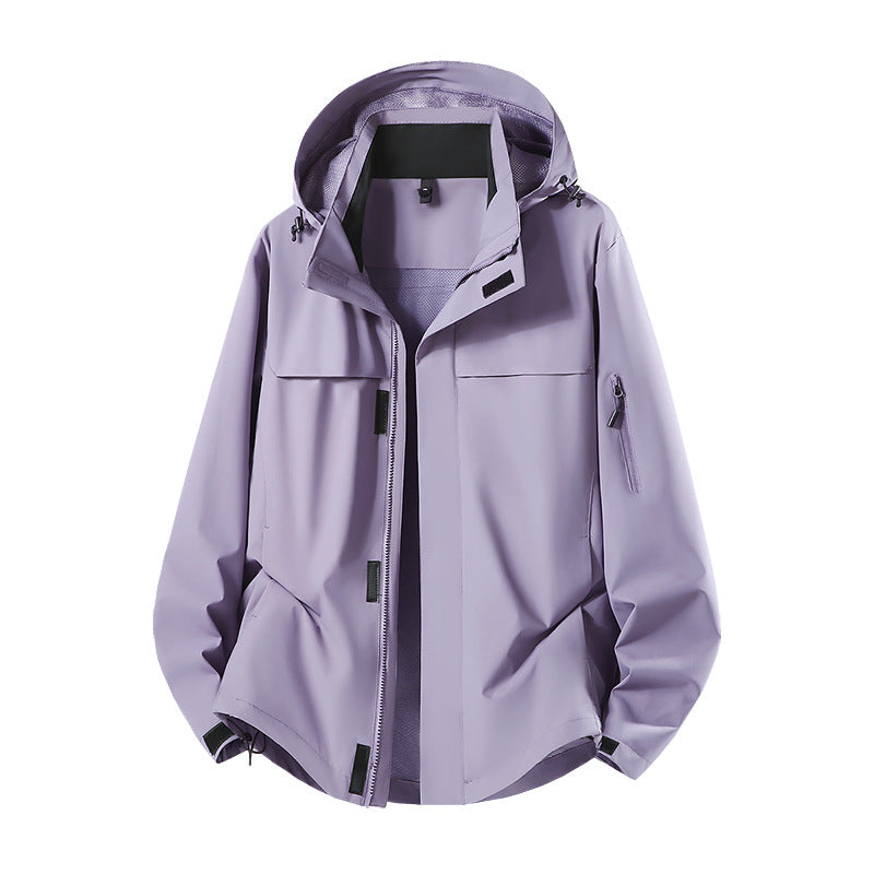 Herren Leichte wasserabweisende Kapuzen-Softshell-Übergangsjacke mit Meshfutter & Utility-Taschen Echoarchiv