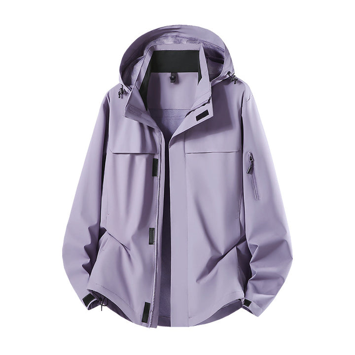 Herren Leichte wasserabweisende Kapuzen-Softshell-Übergangsjacke mit Meshfutter & Utility-Taschen Echoarchiv