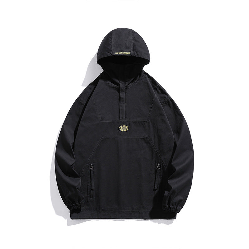 Herren Kapuzen-Anorak Pulloverjacke im Oversize-Utility-Stil Echoarchiv