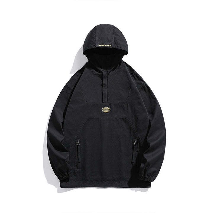 Herren Kapuzen-Anorak Pulloverjacke im Oversize-Utility-Stil Echoarchiv