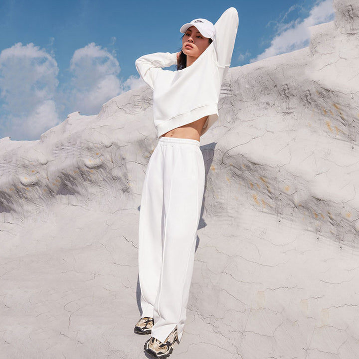 Damen nan Oversize-Sweatshirt und weite Loungehose Set mit Tunnelzug, dezenter Nahtführung und elastischen Bündchen Echo Archiv