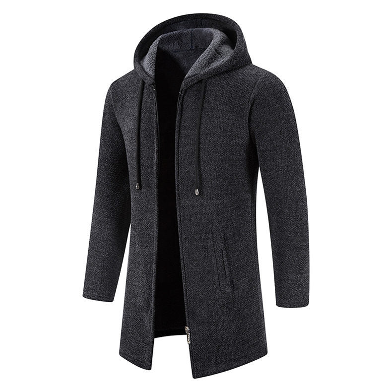 Herren modische Premium-Fleecejacke mit Kapuze und seitlichen Taschen Echoarchiv